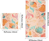 Beach Towel - 2-in-1 Foldable Beach Towel Backpack - Printed Bath Towel - Convertible Beach Mat & Carry Bag - Perfect Companion for Camping, Yoga & Travel（Shell） - Rear View