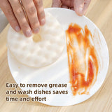 Double-Sided Dishwashing Brush - Sponge Brush with Suction Cup - 1 Base + 2 Refillable Sponges - Scratch-Free Kitchen Brush - Beige - Front View