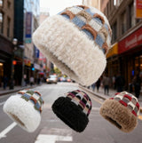 Winter Warm Knitted Hat - With Fleece Lining - Unisex - Suitable for Cold Weather（Black）
