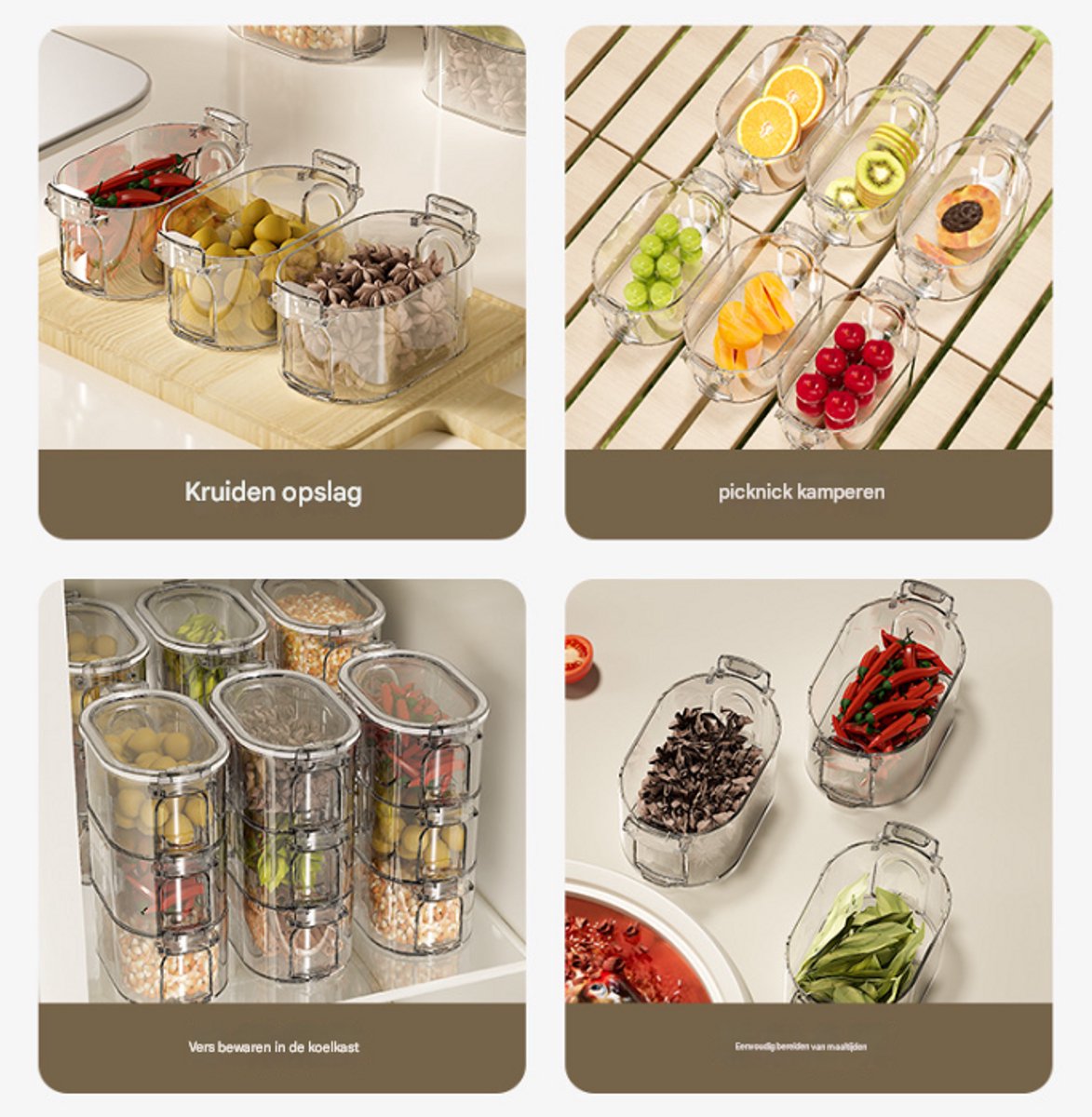 Storage Jars - 3-Tier - Sealed Storage Bottles - Spice Bottles - Storage Boxes - Kitchen Storage Bottles