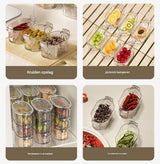 Storage Jars - 3-Tier - Sealed Storage Bottles - Spice Bottles - Storage Boxes - Kitchen Storage Bottles - Side View