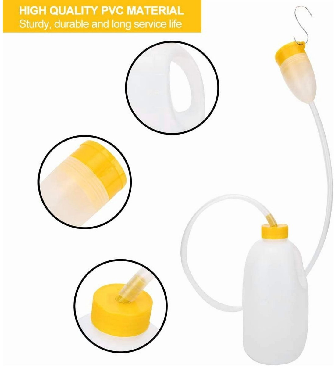 Urinal Men - Pee Bottle Men - Camping Toilet - Plastic - Urinal for Men - Anti-splash Urine Cup - Large 1700ml - Urinal Men with Lid - Reusable - For the Elderly, Hospital, Camping