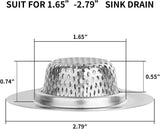 Drain Filter - 2-Piece - 2.79-Inch - Stainless Steel Shower/Bathtub Drain Cover - Bathtub Drain Filter, Suitable for Bathroom Vanities, Sinks, and Floor Drains - Rear View