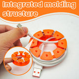 Cable Holder Set | Cable Organizer | Travel Cable Organizer – 4-pack – Cable Organizer for USB Charging Cable, HDMI Cable, Power Cord, Audio Cable & Mouse Cable – Orange - Front View