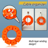 Cable Holder Set | Cable Organizer | Travel Cable Organizer – 4-pack – Cable Organizer for USB Charging Cable, HDMI Cable, Power Cord, Audio Cable & Mouse Cable – Orange - Side View