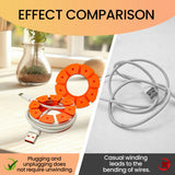 Cable Holder Set | Cable Organizer | Travel Cable Organizer – 4-pack – Cable Organizer for USB Charging Cable, HDMI Cable, Power Cord, Audio Cable & Mouse Cable – Orange - Top-Down View