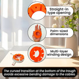 Cable Holder Set | Cable Organizer | Travel Cable Organizer – 4-pack – Cable Organizer for USB Charging Cable, HDMI Cable, Power Cord, Audio Cable & Mouse Cable – Orange - 45-Degree Angle