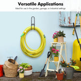 Garden Hose Hanging System - Wall Mount for Neat Storage - Stainless Steel Frame - Black