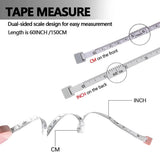 Measuring Tape - 3-Pack - Extendable Measuring Tape - Double-Sided Flexible Measuring Tape - Suitable for Measuring Body Sizes - 60 Inches (1.5 Meters) - Can Be Used for Sewing Fabrics, Making Clothes, Etc. (Macaron Blue, Pink, Green) - Front View