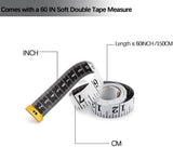 Measuring Tape - 3-Pack - Extendable Measuring Tape - Double-Sided Flexible Measuring Tape - Suitable for Measuring Body Sizes - 60 Inches (1.5 Meters) - Can Be Used for Sewing Fabrics, Making Clothes, Etc. (Macaron Blue, Pink, Green) - Top-Down View