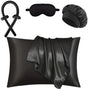 Hair Rollers - 6-Piece - Heatless Curling Iron - Heatless Curls - Curls without Heat - Includes Hair Clip and Satin Sleep Cap (Black)