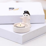 1 Piece - Ceramic Ghost Candle Holder - Cute Ghost Ornament - Birthday Gift - Desk Decoration (Style 2)