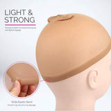 5-piece set - light brown - elastic - wig cap - Front View
