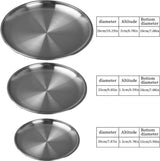 Dinner Plates - 3-Piece - Stainless Steel Plates - 20cm, 23cm, 26cm - Matte Finish - Reusable - Suitable for outdoor use, picnics, kitchens, and parties