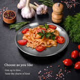 Dinner Plates - 3-Piece - Stainless Steel Plates - 20cm, 23cm, 26cm - Matte Finish - Reusable - Suitable for outdoor use, picnics, kitchens, and parties