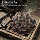 Set of 2 - Lotus-shaped incense burner - 6-hole incense burner with ash collection tray - Suitable for burning incense - Top-Down View