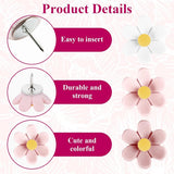 Push Pins - 30 pieces - Flower-shaped push pins - Flower pins for notice boards - Pin board pins - Decorative push pins - Suitable for notice boards, offices, schools and home use. - Front View