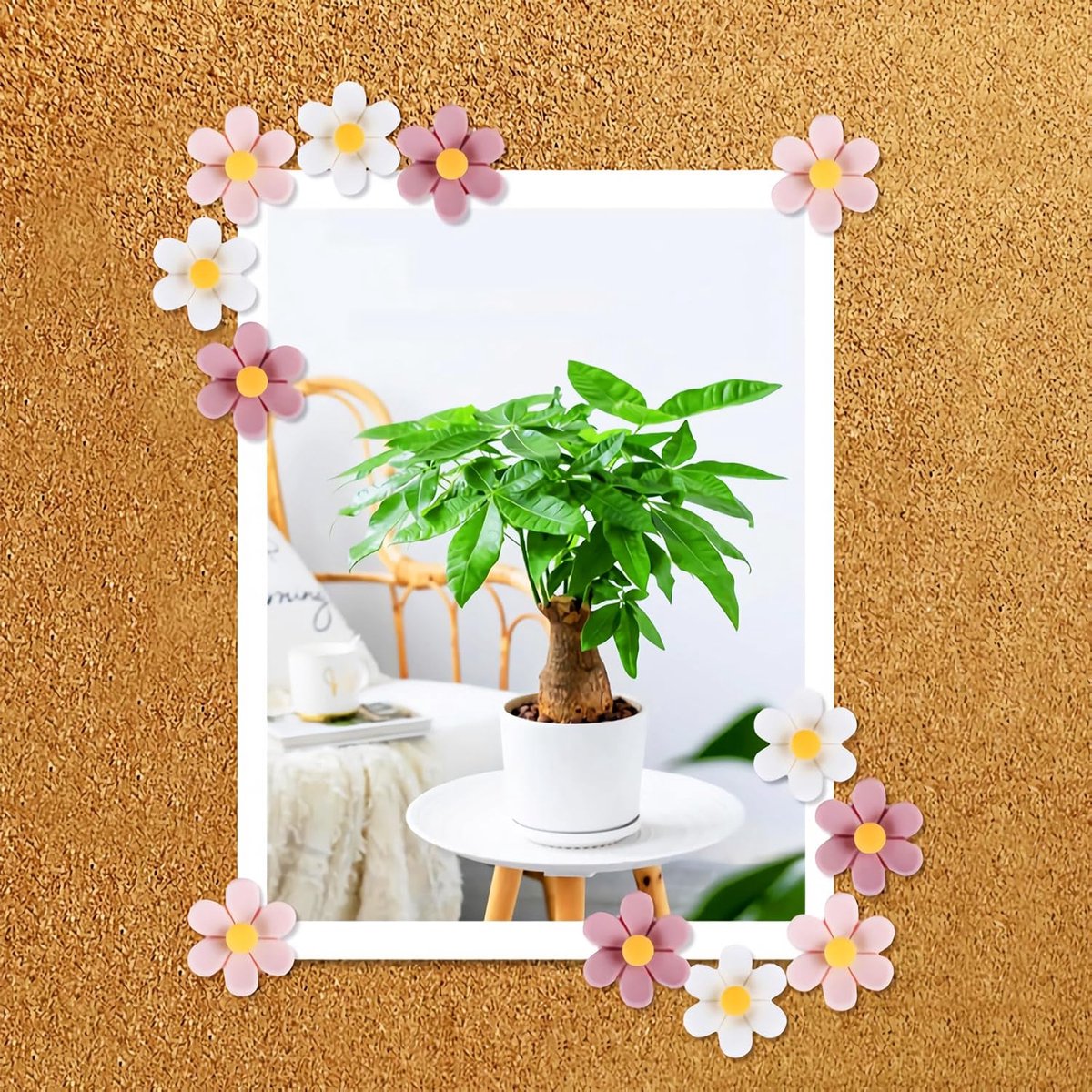 Push Pins - 30 pieces - Flower-shaped push pins - Flower pins for notice boards - Pin board pins - Decorative push pins - Suitable for notice boards, offices, schools and home use.