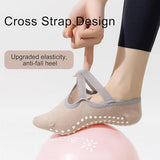 Yoga Socks (4 pairs) - Non-slip socks - Non-slip yoga socks for women - Sizes 35-41 - Pilates socks for women, Non-slip - Fitness Non-slip - Suitable for Pilates, Dance, Fitness - Front View