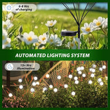 LED solar lights - Outdoor lighting - Solar garden lighting - Mood lighting - LED solar garden lights - Firefly-shaped - 12 flower pots x 2 - Waterproof, suitable for outdoor use - Ideal for decorating patio paths - White light - Top-Down View