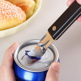 Bottle Opener - Manual Can Opener - Perforated Bottle Opener - Double Ended Wall Mounted Bottle Opener - Stainless Steel Bottle Opener for Beer and Cans - Small Bottle Opener - Suitable for Camping and Travel Use - Rear View