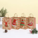 Gift Bags - 8 pieces - Christmas gift bags - Paper gift bags - Christmas gift bags - Kraft paper bags - Suitable for Christmas Eve and Christmas gift wrapping - Front View