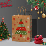 Gift Bags - 8 pieces - Christmas gift bags - Paper gift bags - Christmas gift bags - Kraft paper bags - Suitable for Christmas Eve and Christmas gift wrapping - Side View