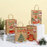 Gift Bags - 8 pieces - Christmas gift bags - Paper gift bags - Christmas gift bags - Kraft paper bags - Suitable for Christmas Eve and Christmas gift wrapping
