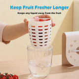 Fruit Bowl - Salad Bowl - Leakproof reusable food container with lid and draining basket - Suitable for work, school, and travel. - 650 ml (Vegetable) - 45-Degree Angle