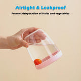 Fruit Bowl - Salad Bowl - Leakproof reusable food container with lid and draining basket - Suitable for work, school, and travel. - 650 ml (Vegetable)