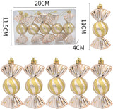 Christmas Decorations - Christmas Decorations - Painted Candy Christmas Tree Decorations - Champagne (5 per box)