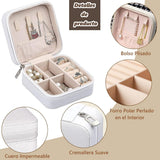 Jewelry Organizer Set - 3-Piece Set - Leather Jewelry Box - Portable Jewelry Organizer - Rings, Earrings, Necklaces, Bracelets - (White) - Jewelry Organizer - Christmas Gift - Birthday Gift - Front View