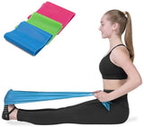 3 Items - Resistance Band - Yoga Stretch Band - Shoulder Resistance Band - Fitness Band (Blue + Red + Green) - Top-Down View