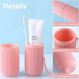 4-Piece Pack - Travel Toothbrush Holder - Portable - Travel Mouthwash Cup - Multifunctional Storage Box - Side View