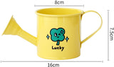 Casting Kettle - Iron Garden Small Household Casting Kettle - Bucket - Four-Leaf Clover - Yellow - Top-Down View