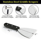 Spatulas - Pan Scrapers 2-Piece Set - For Food Processing and Cleaning - Perfect for Teppanyaki Flat Top Grills Indoor and Outdoor - Front View
