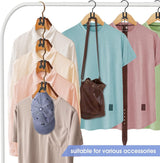 Hanger Hooks | Hooks - S-Hook Hangers - Black - Pack of 100 - Coat Hooks - Space-Saving Hanger Connector Hooks - Plastic Hanger Connectors - Ideal for Organizing Your Wardrobe - Top-Down View