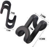 Hanger Hooks | Hooks - S-Hook Hangers - Black - Pack of 100 - Coat Hooks - Space-Saving Hanger Connector Hooks - Plastic Hanger Connectors - Ideal for Organizing Your Wardrobe