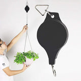 Extendable Hanging Basket Rack - Perfect for garden baskets, planters, and feeders. Hang high and pull down - Pack of 2 - Side View