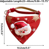 Pet Scarves - 4 Pack - Triangle Christmas Scarves for Dogs - Adjustable Scarves for Pets - Stylish and Breathable Bibs for Dogs - Buckle Design - Suitable for Autumn and Winter Christmas Outfits - Front View