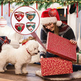 Pet Scarves - 4 Pack - Triangle Christmas Scarves for Dogs - Adjustable Scarves for Pets - Stylish and Breathable Bibs for Dogs - Buckle Design - Suitable for Autumn and Winter Christmas Outfits - Top-Down View