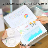 12 folders - plastic folders - transparent A4 format - waterproof - polyethylene - snap closure - ideal for office and school supplies - Front View