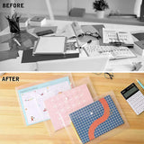 12 folders - plastic folders - transparent A4 format - waterproof - polyethylene - snap closure - ideal for office and school supplies - 45-Degree Angle