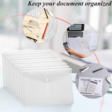 12 folders - plastic folders - transparent A4 format - waterproof - polyethylene - snap closure - ideal for office and school supplies - Rear View