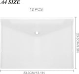 12 folders - plastic folders - transparent A4 format - waterproof - polyethylene - snap closure - ideal for office and school supplies - Close-Up Angle