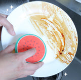 Dishwashing sponge - 4-piece set - Double-sided cleaning sponge - Dish cloth - Suitable for kitchen and bathroom - Top-Down View