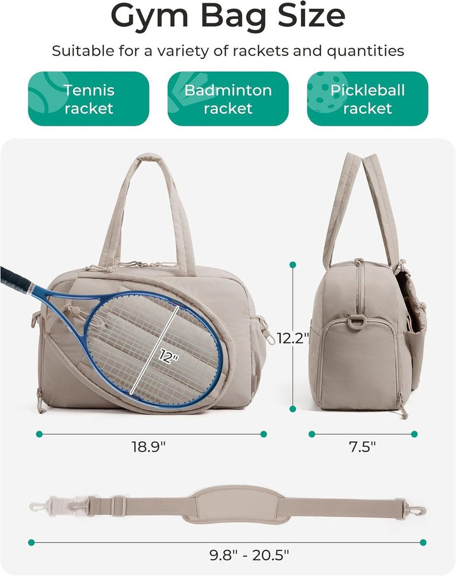Tennis Bag - Tennis Backpack - 42L with Shoe Compartment - Sports Bag - Waterproof Racket Bag - Protective Racket Compartment - Portable as a Shoulder Bag - Camel