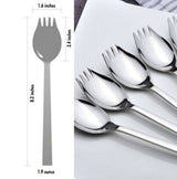 5-piece stainless steel cutlery set - fork and spoon - soup, salad and noodle spoons and forks - Front View