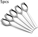 5-piece stainless steel cutlery set - fork and spoon - soup, salad and noodle spoons and forks