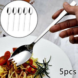 5-piece stainless steel cutlery set - fork and spoon - soup, salad and noodle spoons and forks - Top-Down View
